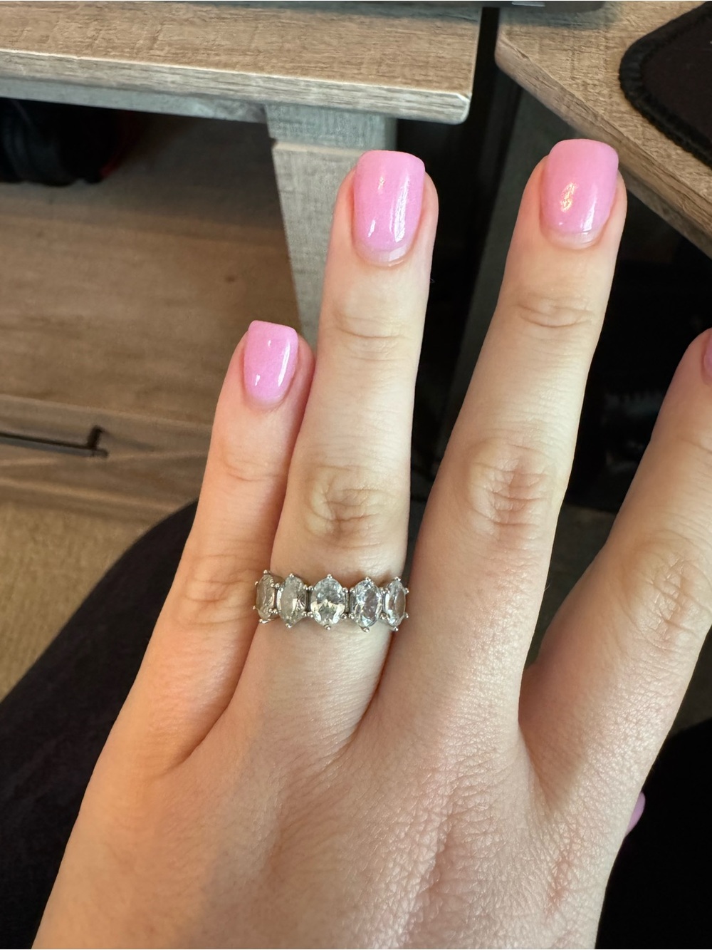 Kendra Scott Sterling Silver Clear Crystal Eternity Band